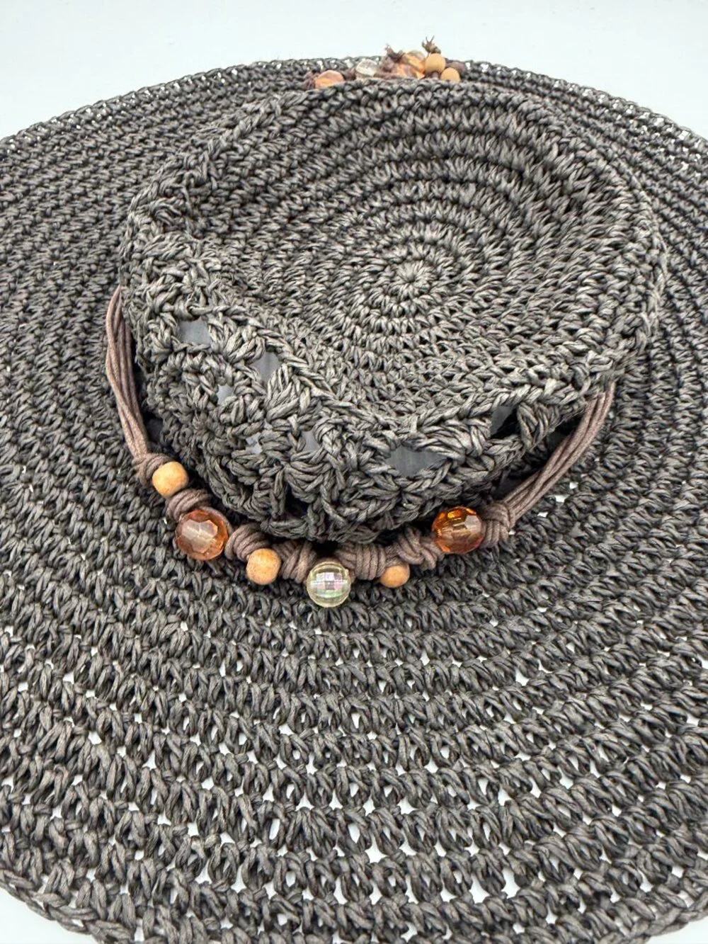 Vintage Sun N Sand Soft Sun Hat w/ Beaded Band